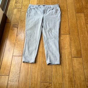 Talbots Grey Slim Ankle Jeans Plus Size 18W
